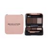 Makeup Revolution London Brow Sculpt Kit Set a paletka na obočí pro ženy 2,2 g Odstín Medium Brown poškozená krabička