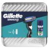 Gillette Mach3 Dárková kazeta holicí strojek 1 ks + gel na holení Soothing With Aloe Vera Sensitive 75 ml + plechová krabička