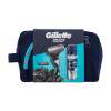 Gillette Mach3 Charcoal Dárková kazeta holicí strojek 1 ks + holicí gel Series Cleansing 200 ml + náhradní hlavice 1 ks + kosmetická taštička