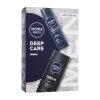 Nivea Men Deep Care Dárková kazeta antiperspirant Men Deep Darkwood 150 ml + sprchový gel Men Deep Clean 250 ml poškozená krabička