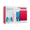 Clarins Hydra-Essentiel [HA²] Collection Dárková kazeta denní pleťový krém Hydra-Essentiel Silky Cream 50 ml + noční pleťový krém Hydra-Essentiel Night Care 15 ml + tělové mléko Moisture-Rich Body Lotion 30 ml + červená kosmetická taštička