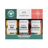 The Body Shop Foam & Merriment Shower Gel Trio Dárková kazeta sprchový gel Mango 60 ml + sprchový gel Strawberry 60 ml + sprchový gel  Pink Grapefruit 60 ml