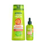 Set Šampon Garnier Fructis Vitamin & Strength Reinforcing Shampoo + Sérum na vlasy Garnier Fructis Vitamin & Strength Anti-Fall Treatment