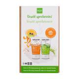 Weleda Kids Happy Shower Dárková kazeta sprchový krém a šampon Happy Orange 2in1 Shampoo & Shower Cream 150 ml + sprchový krém a šampon Lively Lime 2in1 Shampoo & Shower Cream 150 ml poškozená krabička