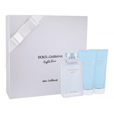 Dolce&Gabbana Light Blue Eau Intense Dárková kazeta parfémovaná voda 100 ml + tělový krém 100 ml + sprchový gel 100 ml