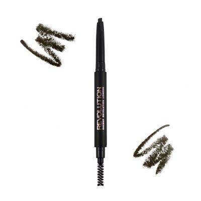 Makeup Revolution London Duo Brow Definer Tužka na obočí pro ženy 0,15 g Odstín Dark Brown