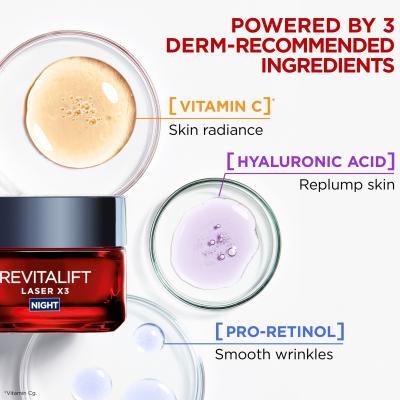 L&#039;Oréal Paris Revitalift Laser X3 Night Cream Noční pleťový krém pro ženy 50 ml