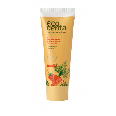 Ecodenta Toothpaste Wild Strawberry Flavoured Zubní pasta pro děti 75 ml poškozená krabička