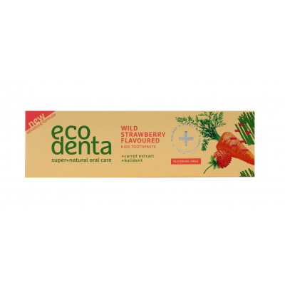 Ecodenta Toothpaste Wild Strawberry Flavoured Zubní pasta pro děti 75 ml poškozená krabička