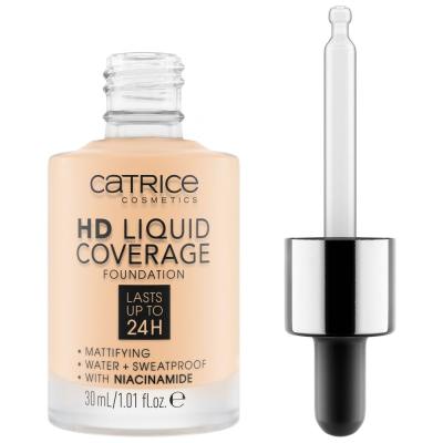 Catrice HD Liquid Coverage 24H Make-up pro ženy 30 ml Odstín 002 Porcelain Beige