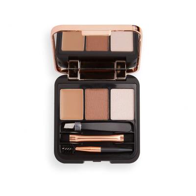 Makeup Revolution London Brow Sculpt Kit Set a paletka na obočí pro ženy 2,2 g Odstín Brown