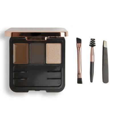 Makeup Revolution London Brow Sculpt Kit Set a paletka na obočí pro ženy 2,2 g Odstín Dark Brown