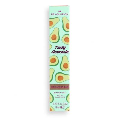 I Heart Revolution Tasty Avocado Brow Gel Řasenka na obočí pro ženy 6 ml Odstín Medium Brown