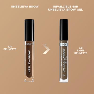 L&#039;Oréal Paris Infaillible Brows Unbelieva Brow 48H Gel Gel a pomáda na obočí pro ženy 3,4 ml Odstín 5.0 Light Brunette