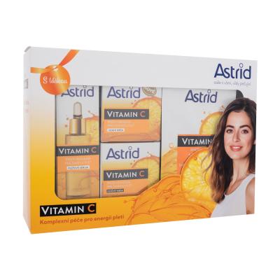 Astrid Vitamin C Dárková kazeta pleťové sérum Vitamin C Serum 30 ml + denní pleťový krém Vitamin C Day Cream 50 ml + noční pleťový krém Vitamin C Night Cream 50 ml + textilní pleťová maska Vitamin C Energizing Textile Mask 20 ml