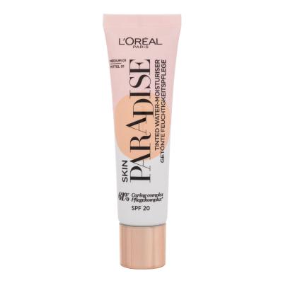 L'Oréal Paris Skin Paradise Tinted Water-Moisturiser SPF20 Make-up pro ženy 30 ml Odstín 01 Medium