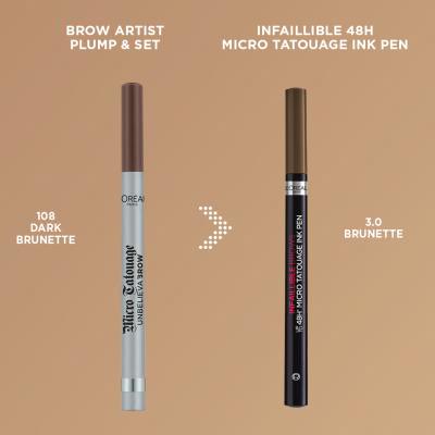 L&#039;Oréal Paris Infaillible Brows 48H Micro Tatouage Ink Pen Tužka na obočí pro ženy 1 g Odstín 3.0 Brunette