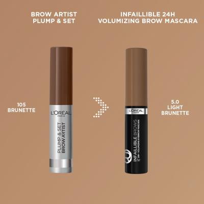 L&#039;Oréal Paris Infaillible Brows Volumizing Eyebrow Mascara Řasenka na obočí pro ženy 4,4 ml Odstín 5.0 Light Brunette