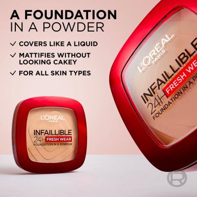 L&#039;Oréal Paris Infaillible 24H Fresh Wear Foundation In A Powder Make-up pro ženy 9 g Odstín 180 Rose Sand