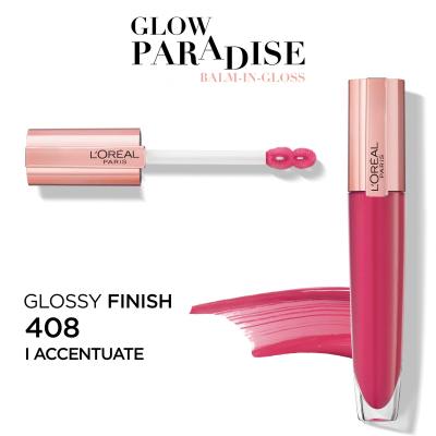 L&#039;Oréal Paris Glow Paradise Balm In Gloss Lesk na rty pro ženy 7 ml Odstín 408 I Accentuate