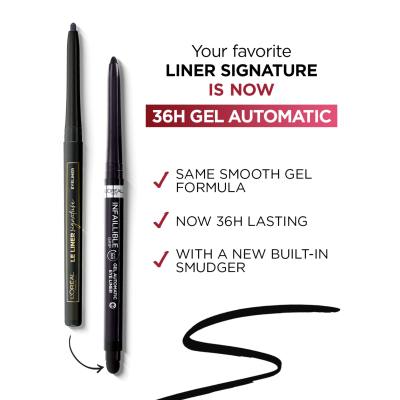 L&#039;Oréal Paris Infaillible Grip 36H Gel Automatic Eye Liner Tužka na oči pro ženy 1,2 g Odstín 004 Brown Denim