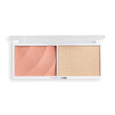 Revolution Relove Colour Play Blushed Duo Blush &amp; Highlighter Konturovací paletka pro ženy 5,8 g Odstín Sweet