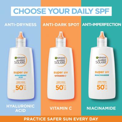 Garnier Ambre Solaire Super UV Hyaluronic Acid SPF50+ Opalovací přípravek na obličej 40 ml