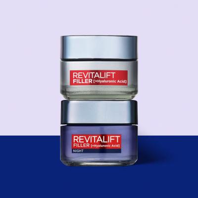 L&#039;Oréal Paris Revitalift Filler HA Duo Set Dárková kazeta denní pleťový krém Revitalift Filler HA 50 ml + noční pleťový krém Revitalift Filler HA 50 ml