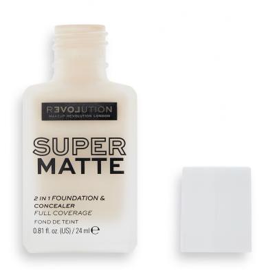 Revolution Relove Super Matte 2 in 1 Foundation &amp; Concealer Make-up pro ženy 24 ml Odstín F1