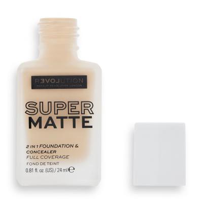 Revolution Relove Super Matte 2 in 1 Foundation &amp; Concealer Make-up pro ženy 24 ml Odstín F6