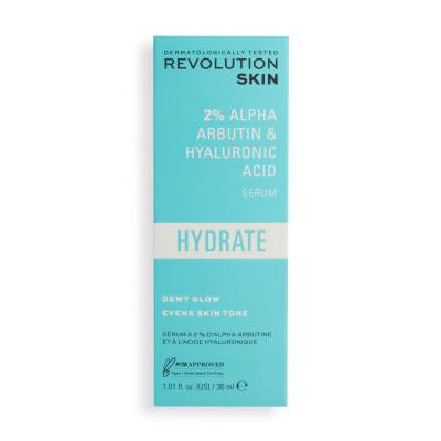 Revolution Skincare Hydrate 2% Alpha Arbutin &amp; Hyaluronic Acid Serum Pleťové sérum pro ženy 30 ml