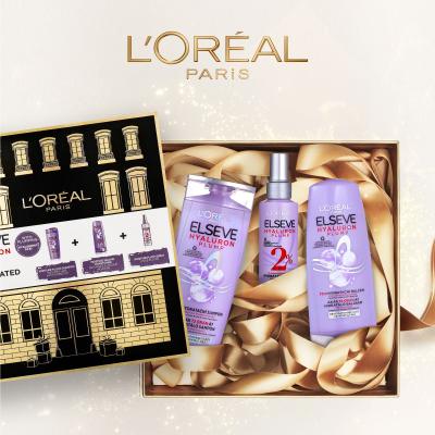 L&#039;Oréal Paris Elseve Hyaluron Plump Dárková kazeta šampon Elseve Hyaluron Plump 250 ml + kondicionér Elseve Hyaluron Plump 200 ml + sérum na vlasy Elseve Hyaluron Plump 150 ml