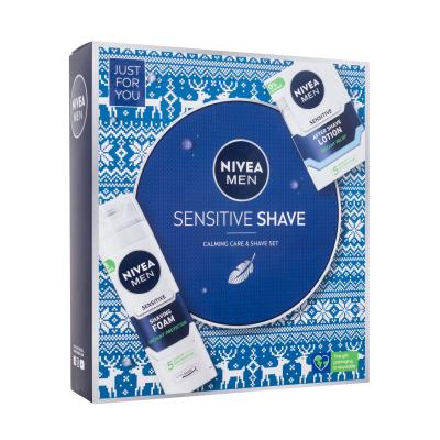 Nivea Men Sensitive Shave Dárková kazeta voda po holení Men Sensitive 100 ml + pěna na holení Men Sensitive 200 ml