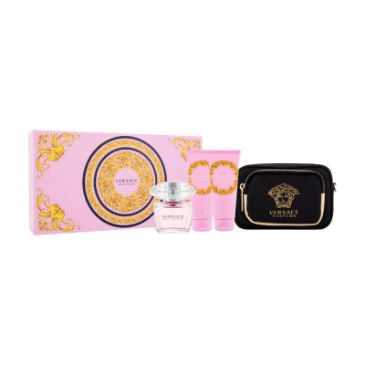 Versace Bright Crystal Dárková kazeta toaletní voda 90 ml + tělové mléko 100 ml + sprchový gel 100 ml + kabelka