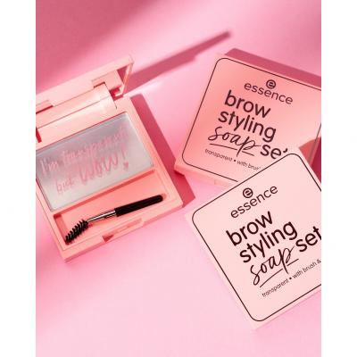 Essence Brow Styling Soap Set Gel a pomáda na obočí pro ženy 3,4 g Odstín Transparent