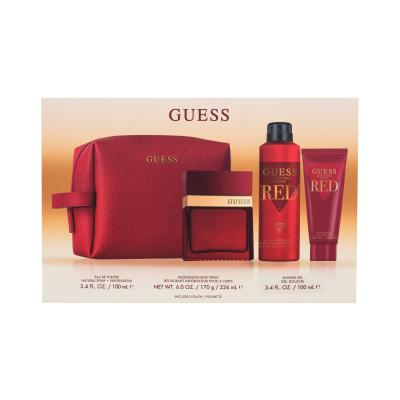 GUESS Seductive Homme Red Dárková kazeta toaletní voda 100 ml + deodorant 226 ml + sprchový gel 100 ml + kosmetická taštička