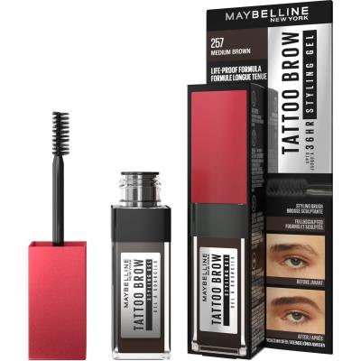 Maybelline Tattoo Brow 36H Styling Gel Gel a pomáda na obočí pro ženy 6 ml Odstín 257 Medium Brown