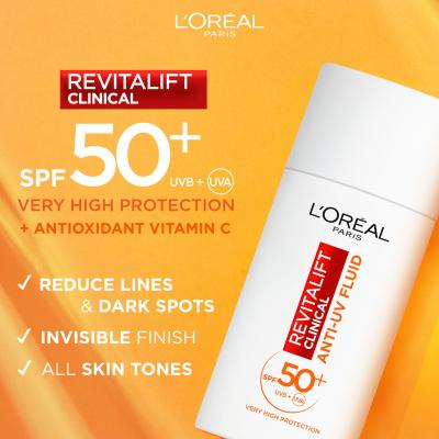 L&#039;Oréal Paris Revitalift Clinical Anti-UV Fluid SPF50+ Denní pleťový krém 50 ml