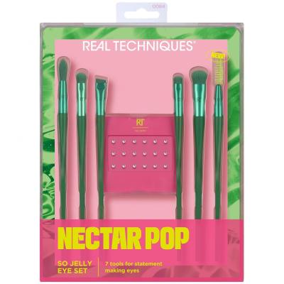 Real Techniques Nectar Pop So Jelly Eye Set Dárková kazeta kartáček na řasy Spoolie RT 077 1 ks + kosmetický štětec Smudge Liner RT 073 1 ks + kosmetický štětec Instapop Crease RT 075 1 ks + kosmetický štětec Smudge Brush RT 074 1 ks + kosmetický štětec Instapop Shade RT 076 1 ks + kosmetický štětec