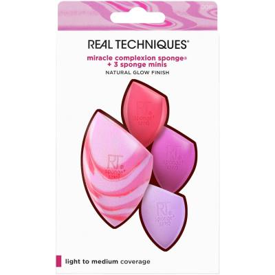 Real Techniques Miracle Complexion Sponge Dárková kazeta houbička na make-up Miracle Complexion Sponge 1 ks + mini houbička Miracle Complexion Sponge 3 ks