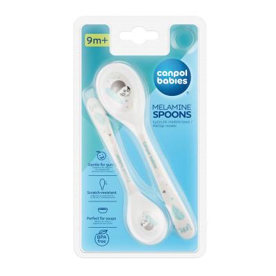 Canpol babies Exotic Animals Melamine Spoons 9m+ Grey Nádobí pro děti 2 ks