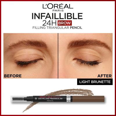 L&#039;Oréal Paris Infaillible Brows 24H Filling Triangular Pencil Tužka na obočí pro ženy 1 ml Odstín 05 Brunette