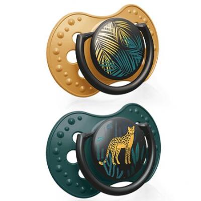 LOVI Jungle Vibes Dynamic Soother Boy 0-3m Dudlík pro děti 2 ks