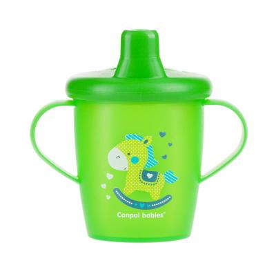 Canpol babies Toys Non-Spill Cup Green 9m+ Hrneček pro děti 250 ml