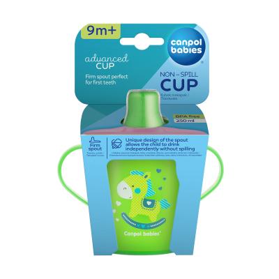 Canpol babies Toys Non-Spill Cup Green 9m+ Hrneček pro děti 250 ml