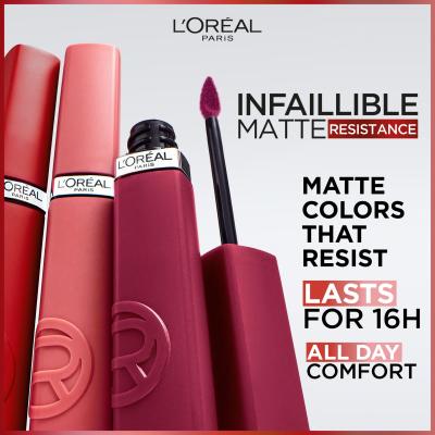 L&#039;Oréal Paris Infaillible Matte Resistance Lipstick Rtěnka pro ženy 5 ml Odstín 200 Lipstick&amp;Chill