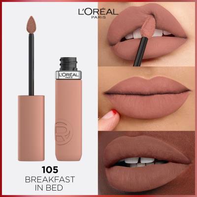 L&#039;Oréal Paris Infaillible Matte Resistance Lipstick Rtěnka pro ženy 5 ml Odstín 105 Breakfest In Bed