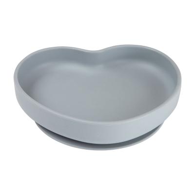 Canpol babies Silicone Suction Plate Heart Grey Nádobí pro děti 300 ml