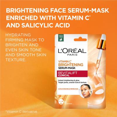 L&#039;Oréal Paris Revitalift Clinical Vitamin C Brightening Serum-Mask Pleťová maska 26 g