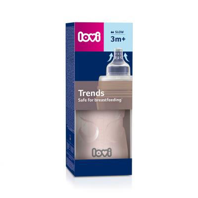 LOVI Trends Bottle 3m+ Pink Kojenecká lahev pro děti 250 ml